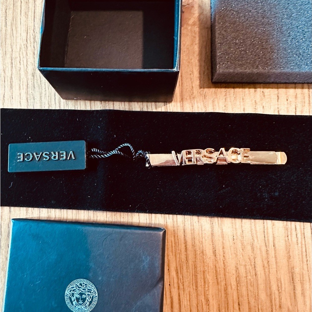 Versace Gold Logo Tie Clip